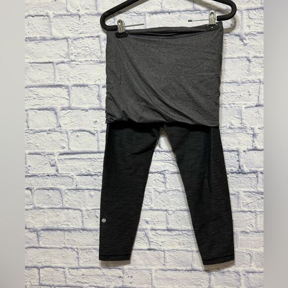 Lululemon Women’s Yin To You Skirted Crop Legging Charcoal/Heathered Black Sz 6 - Picture 6 of 10
